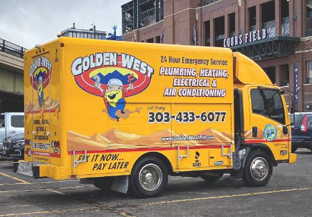 Golden West Plumbing Heating Electrical & Air Conditioning Truck